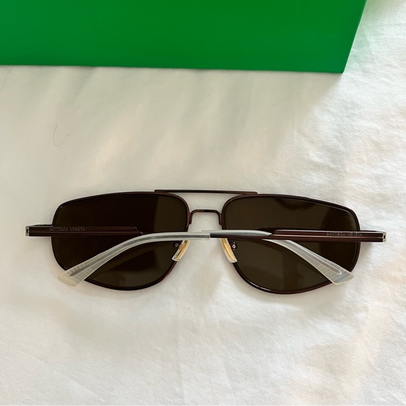 Bottega Veneta classic metal aviator Sunglasses brown large aviator NEW - Picture 2 of 7